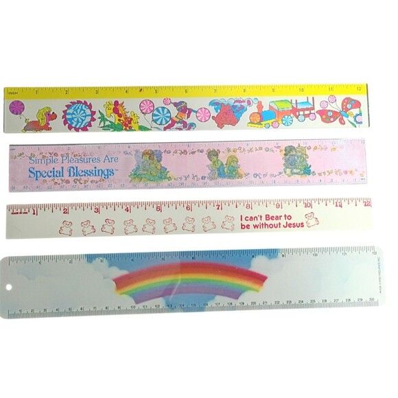 Vtg Lot of 4 80s/90s Rulers Lenticular Magic Motion Nostalgic Childrens Rulers - Picture 1 of 7